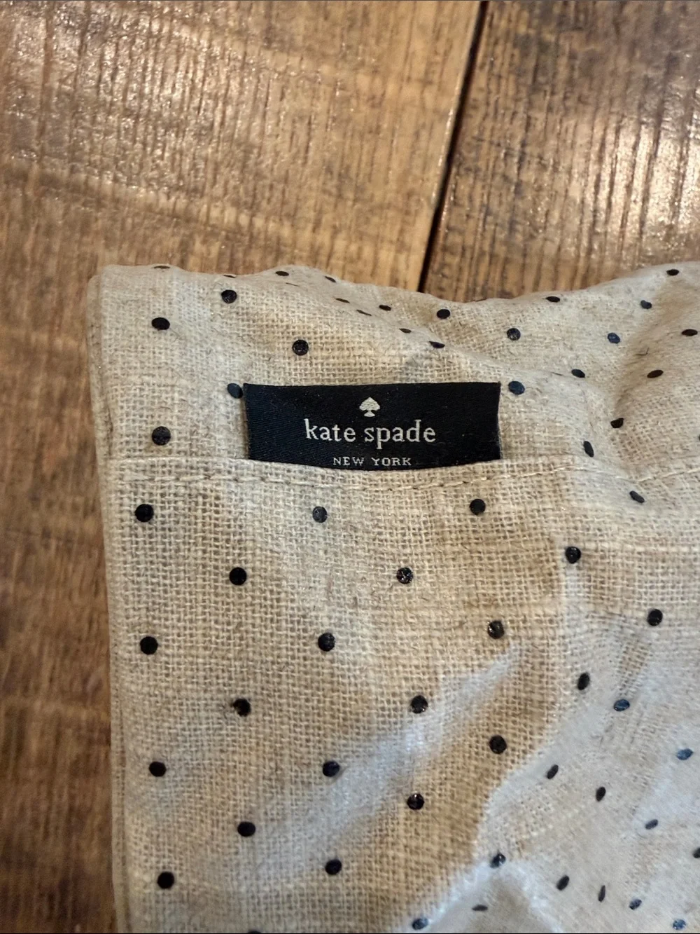 Kate Spade Canvas Polka Dot Cosmetic Bag - Cream with Black Dots